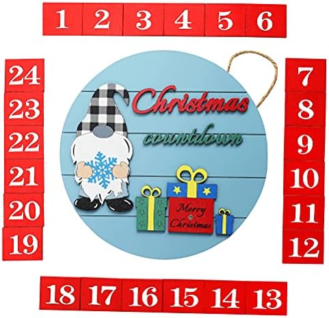 ABOOFAN 1pc drveni Božić odbrojavanje kalendar dekorativni privjesak vrata za Home Party korist