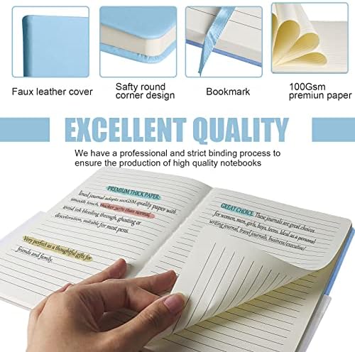 Emomas Lined Journal Notebook, 3Pack, 160 stranice, srednji 5.7 inča x 8 inča - 100 gsm debeli papir, tvrdi