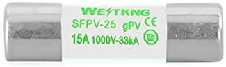 CNHKAU PV solarni osigurač 1000V DC 10 * 38mm 1a 3a 5a 10a 15a 20a 25a 30a za fotonaponski sistem za zaštitu sistema Čista srebrna