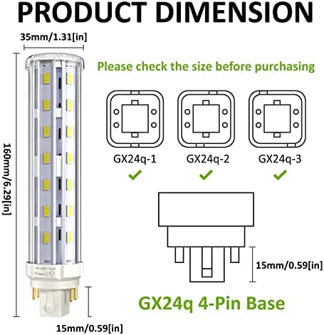 Bonlux 12W LED Gx24q 4-pinska osnovna sijalica 26W CFL/kompaktna zamjena fluorescentnog Gx24 / G24Q LED