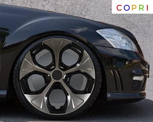Coprit set poklopca od 4 kotača 15 inčni srebrni-crni Hubcap Snap-on fits Opel / Vauxhall