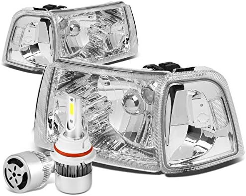Kompatibilno sa Ford Ranger 4pc hromiranim kućištem Clear Corner far + Kutno svjetlo + 9007 LED komplet