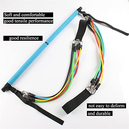 ZLXDP 150lb podesivi Pilates bar Set sa 5 traka otpora prijenosni štap za teretanu za cijelo tijelo vježba