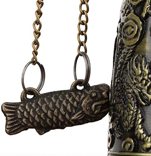 Vintage Dragon Bell, Vintage Mala isklesana brončana Dragon Lock Bell Chinese Feng Shui Decor Ornament Arts