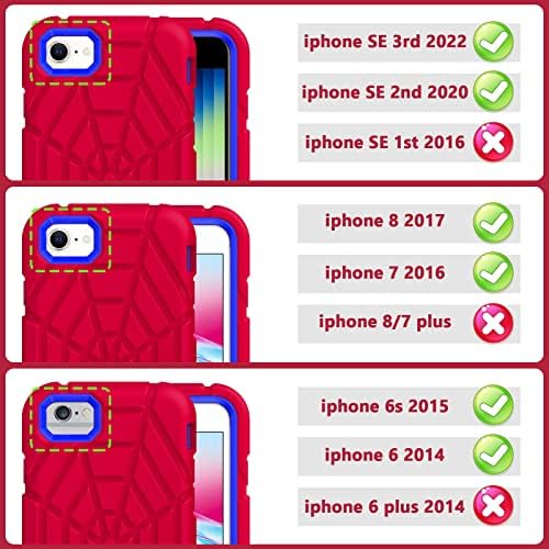 Grikobe za iPhone SE 2022/2020, za iPhone 8/7 / 6 / 6S sa [2pack] kaljenim staklom zaštitnikom, zaštitnom