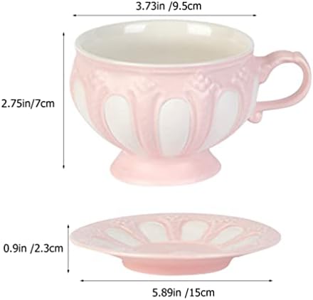 LuxShiny Creasto Cup kafe 1 Set Kraljevski čajni čajevi i tanjuri Britanske čajne čajeve porculanski čaj