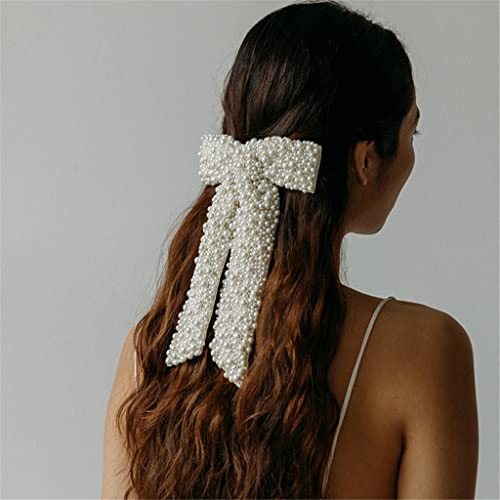 Walnuta White Pearl frizerski luk vrpca za kosu za kosu Djevojke luk frizera Vjenčanje Oprema za kosu Dame