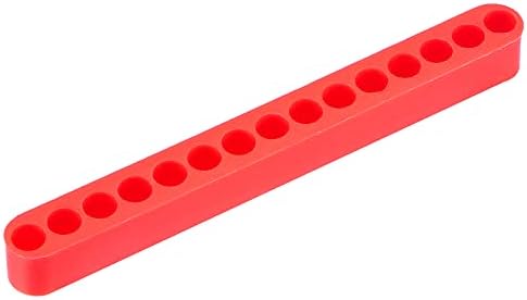 Uxcell držač odvijača sa 15 rupa 7mm prečnika Plastična šestougaona kutija za skladištenje Crvena 20 kom