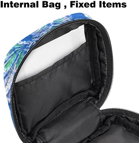 ORYUEKAN torba za čuvanje higijenskih uložaka, torbica za menstrualne čašice prijenosni higijenski ulošci za odlaganje ženske menstruacijske torbe za tinejdžerke Žene dame, Vintage plava trava sa četiri lista