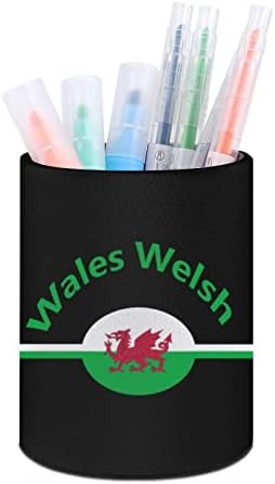Wales velška Zastava PU kožni držači za olovke okrugli Pen Cup kontejner uzorak stoni Organizator za uredsku