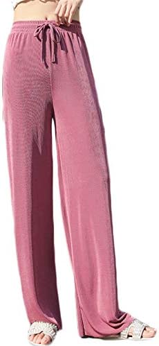 Andongnywell ženske duge ledene svilene joge hlače salonske pantalone pantalone za spavanje dna sa pantalonom
