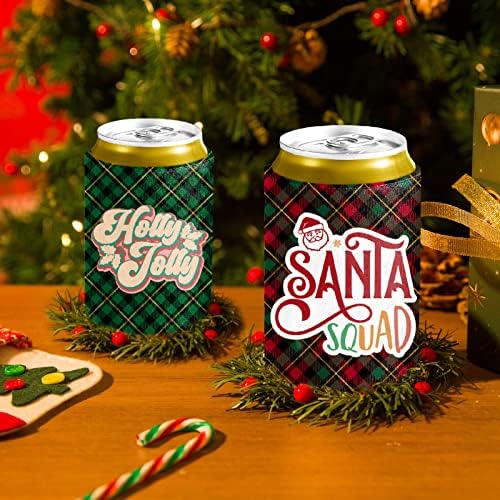 Božićni koozies za limenke za limenke - pop nordic 12 pakovanje pivo mogu koozies, nepravilni neoprene mogu