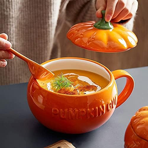 Kiansla Bowl Amdss Curble keramička supa, posuda za slatkiše sa poklopcem, multifunkcionalna, pogodna za