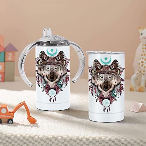 Cool Wolf Sippy Cup-Hvatač Snova Baby Sippy Cup - Mandala Dizajn Sippy Cup