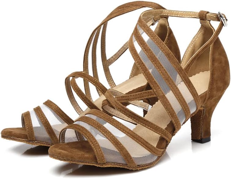 Aoquunfs latino plesne cipele za žene rhinestone i mreža salsa tango preferira ballroom Dance pete, model