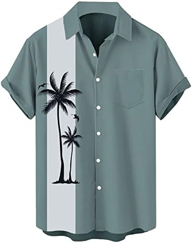 Muške kratke rukave sa dugmetom down Vintage Bowling Shirts Havajska Casual štampana košulja za plažu ljeto
