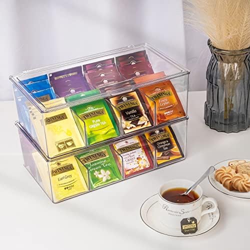 2 pakovanja Puricon plastične kesice za čaj Clear držač kesice za čaj sa paketom poklopca sa dozatorom za