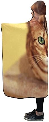 Enevotx Cat Bengali pasmine kućne ljubimce pokrivač s kapuljačom Nosivi pokrivač 60x50 inča Comfotable s