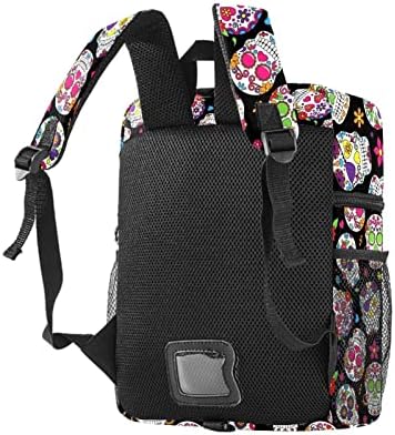 VBFOFBV Unisex ruksak za odrasle sa radom za putovanja, cvijeće u boji šećerne lubanje