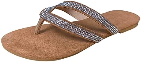 Iqka ženske ljetne papuče sandale sa šljokicama japanke sa kopčom otvoreni prst Klizanje na ravne cipele