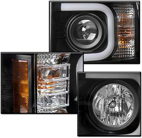 ZMAUTOPARTS za 2014-2015 Chevy Silverado 1500 LED DRL Crni projektor farovi lampe sa 6,25 bijelim LED DRL