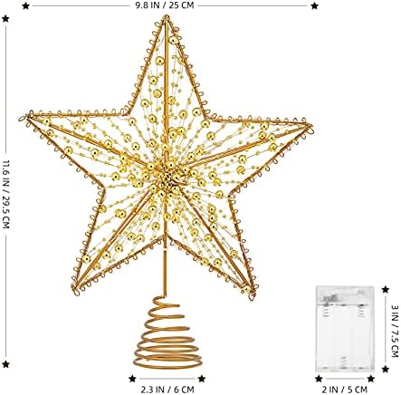 Nuobesty Christmas Star Decor, Božićno stablo TOPPER STAR METAL Hollow Xmas Star Treetop Zvezdani zvezda