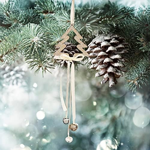 Božićni ukrasi Drveni privjesak Božićno drvsko drvo drveni privjesak s bijelim minijaturnim kuglicama