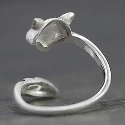 Ronliy Creative Silver Color rakun ženski prsten slatka životinja otvaranje prstena za žene Party podesivi
