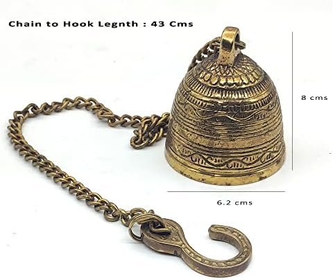 Mesing viseći zvono Vintage Metal Antikni završetak ukrasnog lanca zvona i kuka za kapije, dom, ured i hram