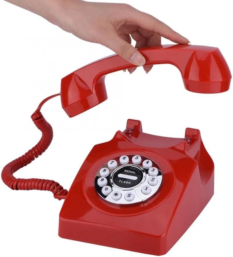 Lhllhl rotacijski biranje telefon ožičen retro telefon za kućni uredski buka Otkazivanje vintage antiknog