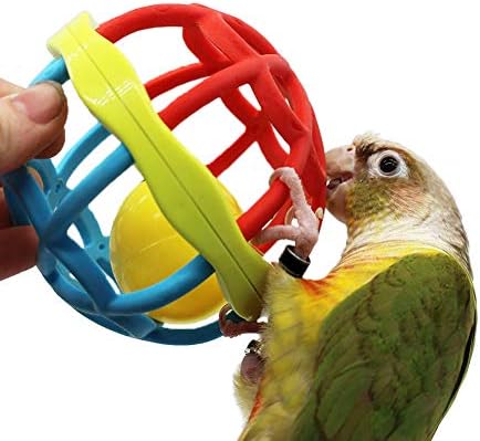 Toj igrača za pticu za žvakanje za trening, papagaji tretiraju tablicu puzzle kuglu, meka gumena kugla za