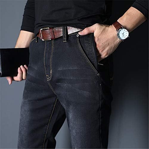 ANDongnywell Muške labave traper pantalone elastične struine labave FIT Jeans Stretchy Casual Solid pantalone