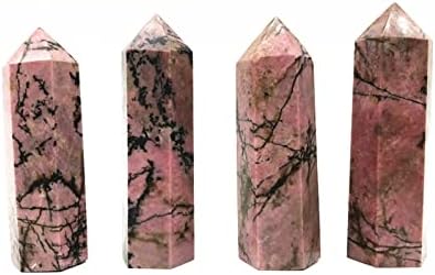 Binnanfang AC216 4pcs Prirodni kvarcni point Rhodonite ljekovito Obelisk Pink Stone Wind Rhodochrosite Ornament za kućni dekor Energetski kamen piramide Kristali zacjeljivanje