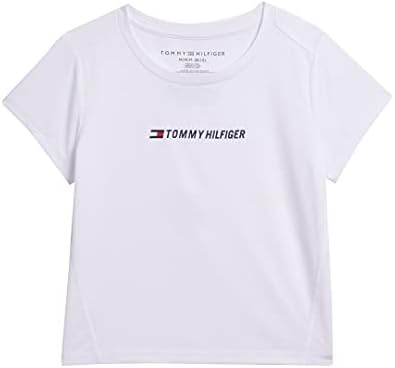 TOMMY HILFIGER Girls 'Sport Majica kratkih rukava, dekolte za posadu, lagana i rastezljiva