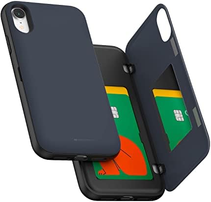 GOOSPERY iPhone XR novčanik s držačem kartice, zaštitni dual sloj BUMPER TELEFON TELEFONS - crna
