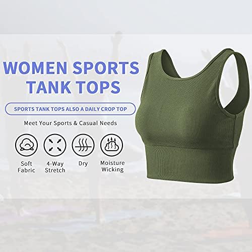 Trenirajte Crop Tank Tops za žene čvrste komforne majice bez rukava za Casual Sportski fitnes Yoga reverzibilni
