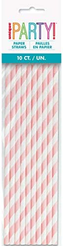 Striped papir Smoothie slamke | Lijepa ružičasta | 10 kom