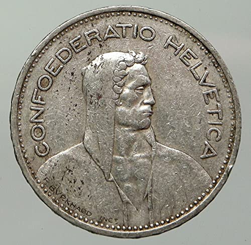 1951 CH 1951 Švicarska Osnivački heroj William Recite 5 FRA 5 Francs Good Necertificirano