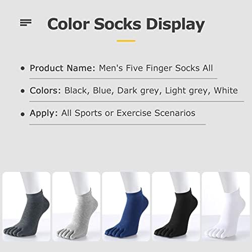 MENOLY 5 pari čarapa No Show pet čarapa za muškarce, atletske čarape za trčanje pogodne za trčanje, planinarenje,