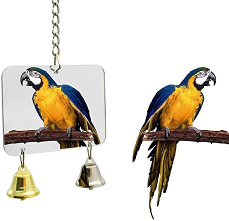 Baoblaze Mirror kućni ljubimac Pribor za gnijezdo Anti razgraničene viseće igračke za FINCH Parakeet srednje