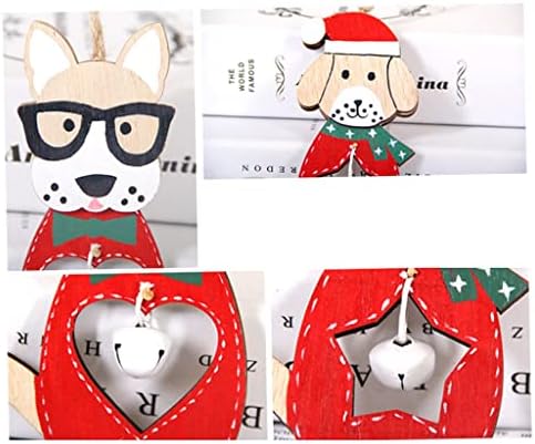Božićni bell ukrasi božićni pas drveni zvono ukrasi gotovi drveni viseći zanat za pse za obrt za zabavu 3.1x11.6 Božićno ukrašavanje zvona